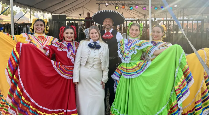 Folklorico group performance in traditional Mexican costumes