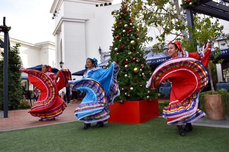 Adolescent dancers performing at a holiday event